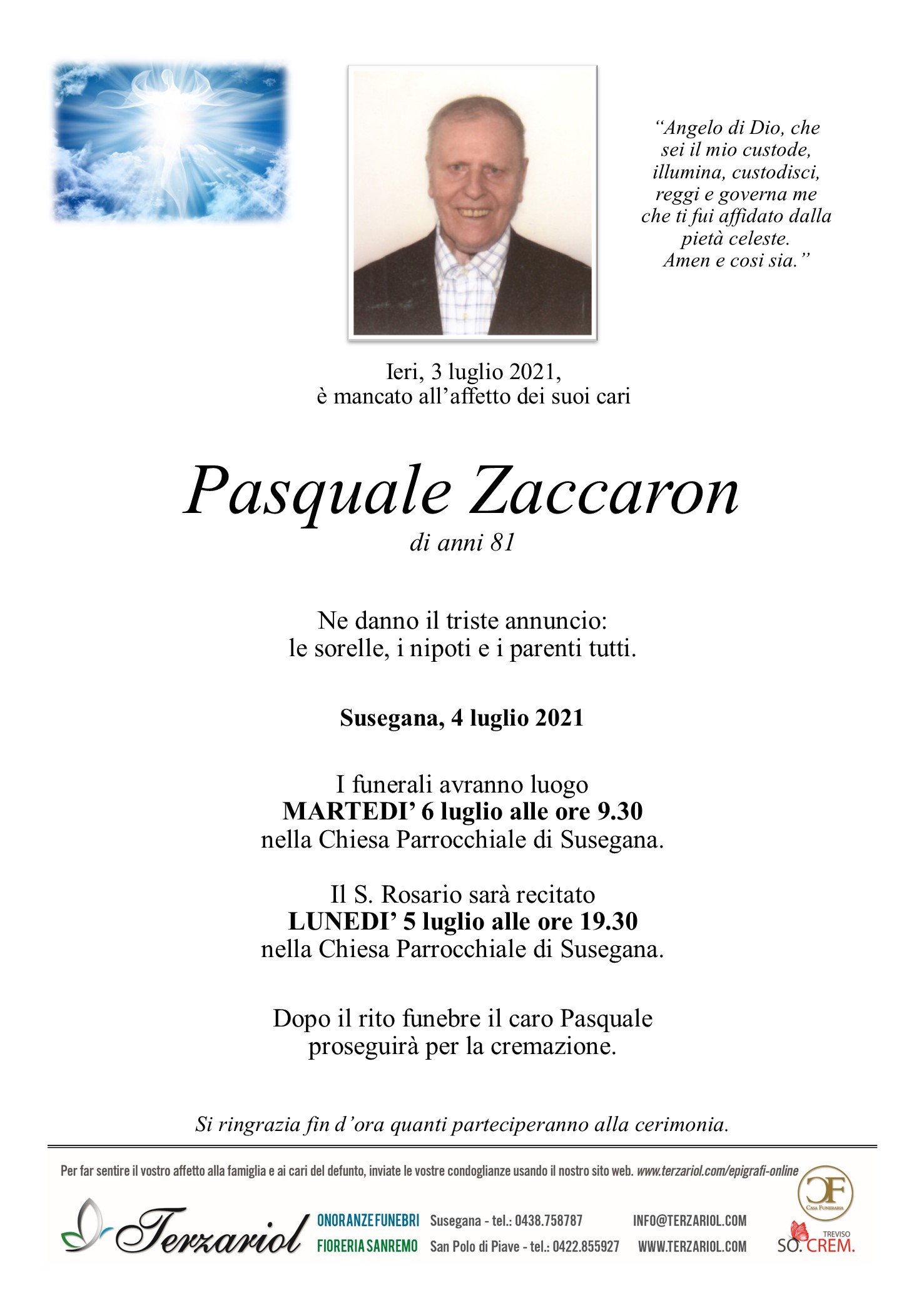 Epigrafe Zaccaron Pasquale
