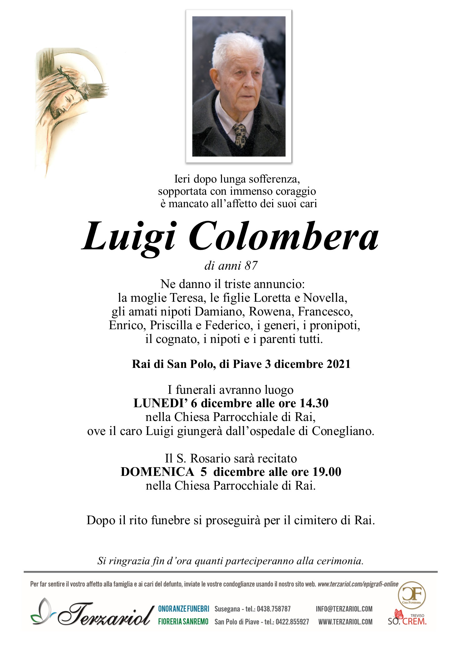 Epigrafe Colombera Luigi