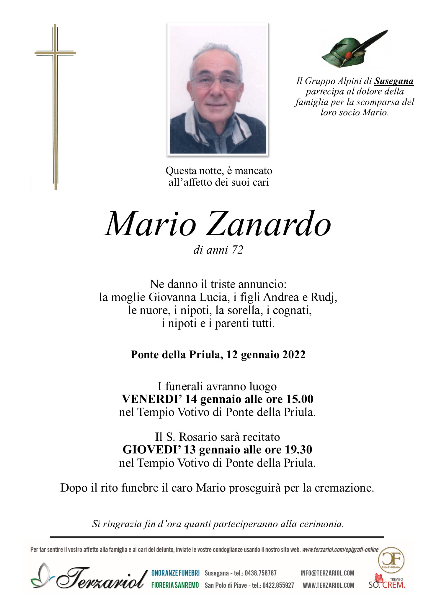 epigrafe Zanardo Mario
