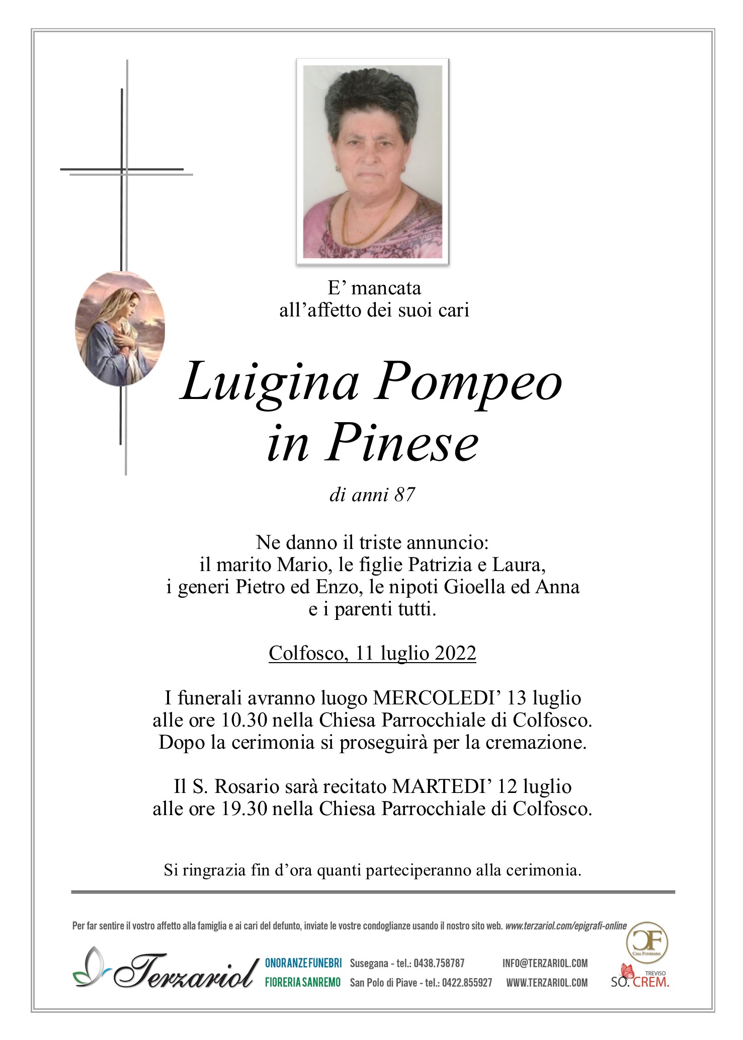 Epigrafe Pompeo Luigina