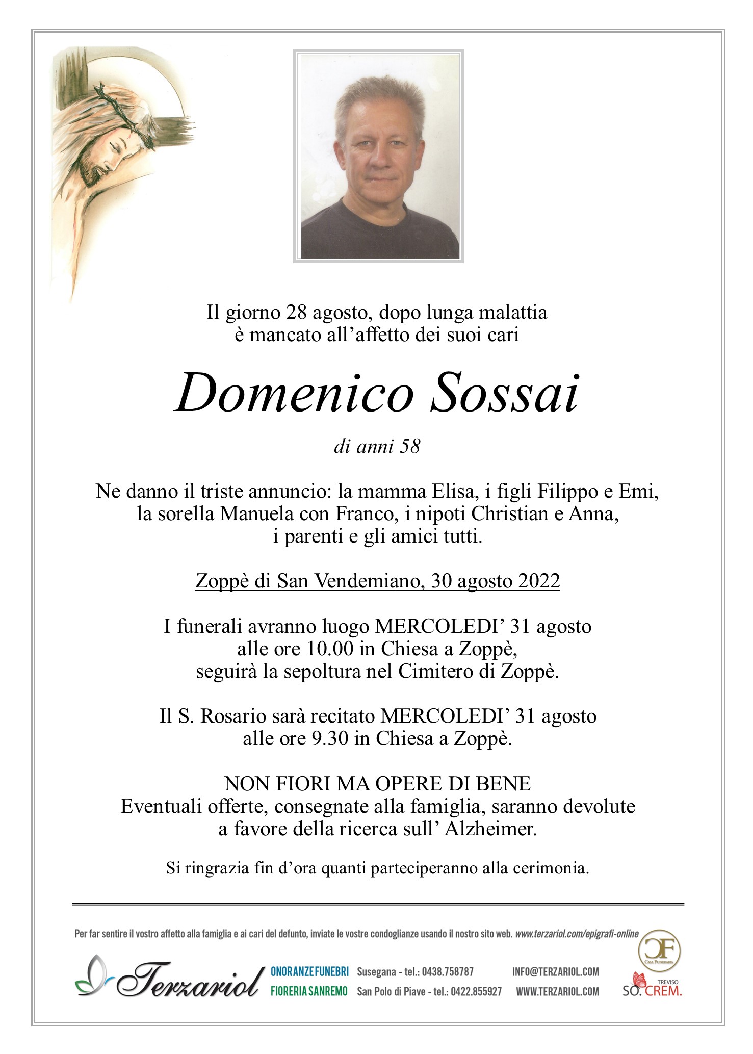 Epigrafe Sossai Domenico