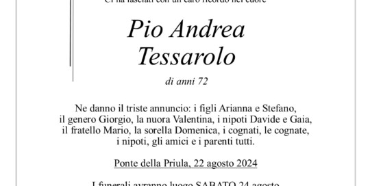 Epigrafe Tessarolo Pio Andrea