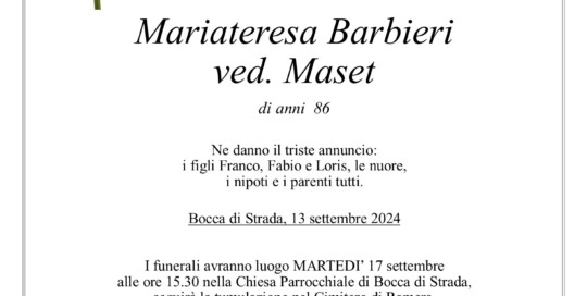 Epigrafe Barbieri Mariateresa