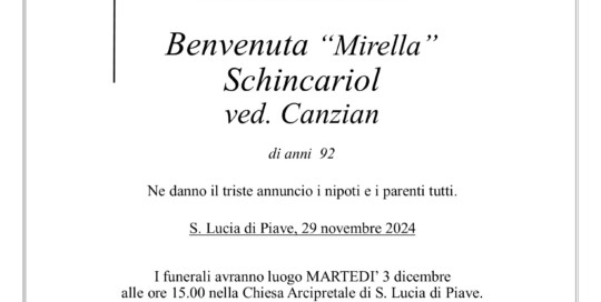 Epigrafe Schincariol Benvenuta