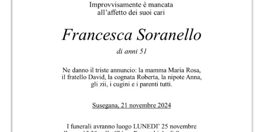 Epigrafe Soranello Francesca