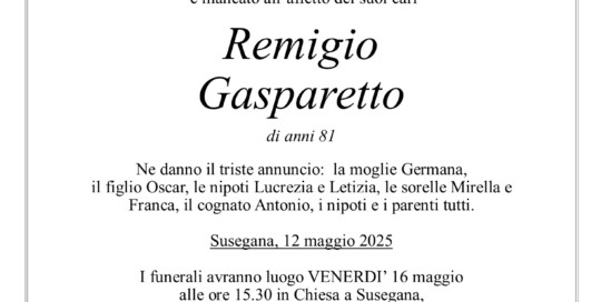 Epigrafe Gasparetto Remigio