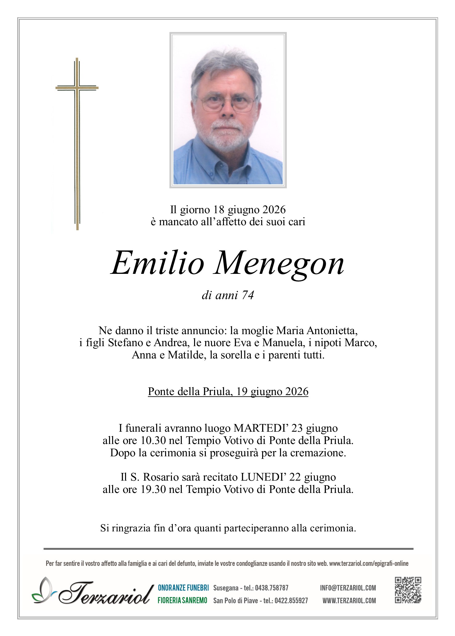 Epigrafe Menegon Emilio