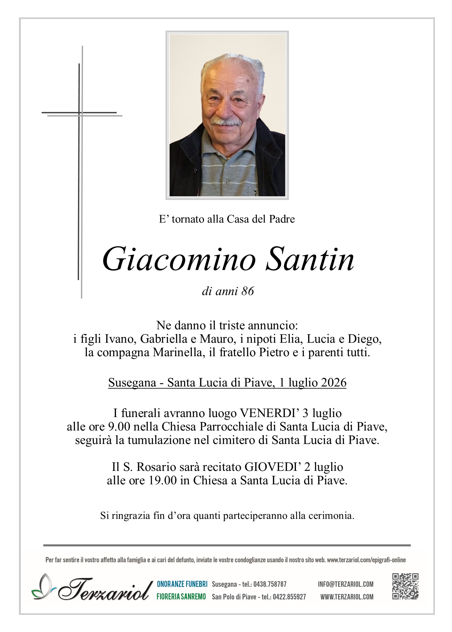 Epigrafe Giacomin Santino
