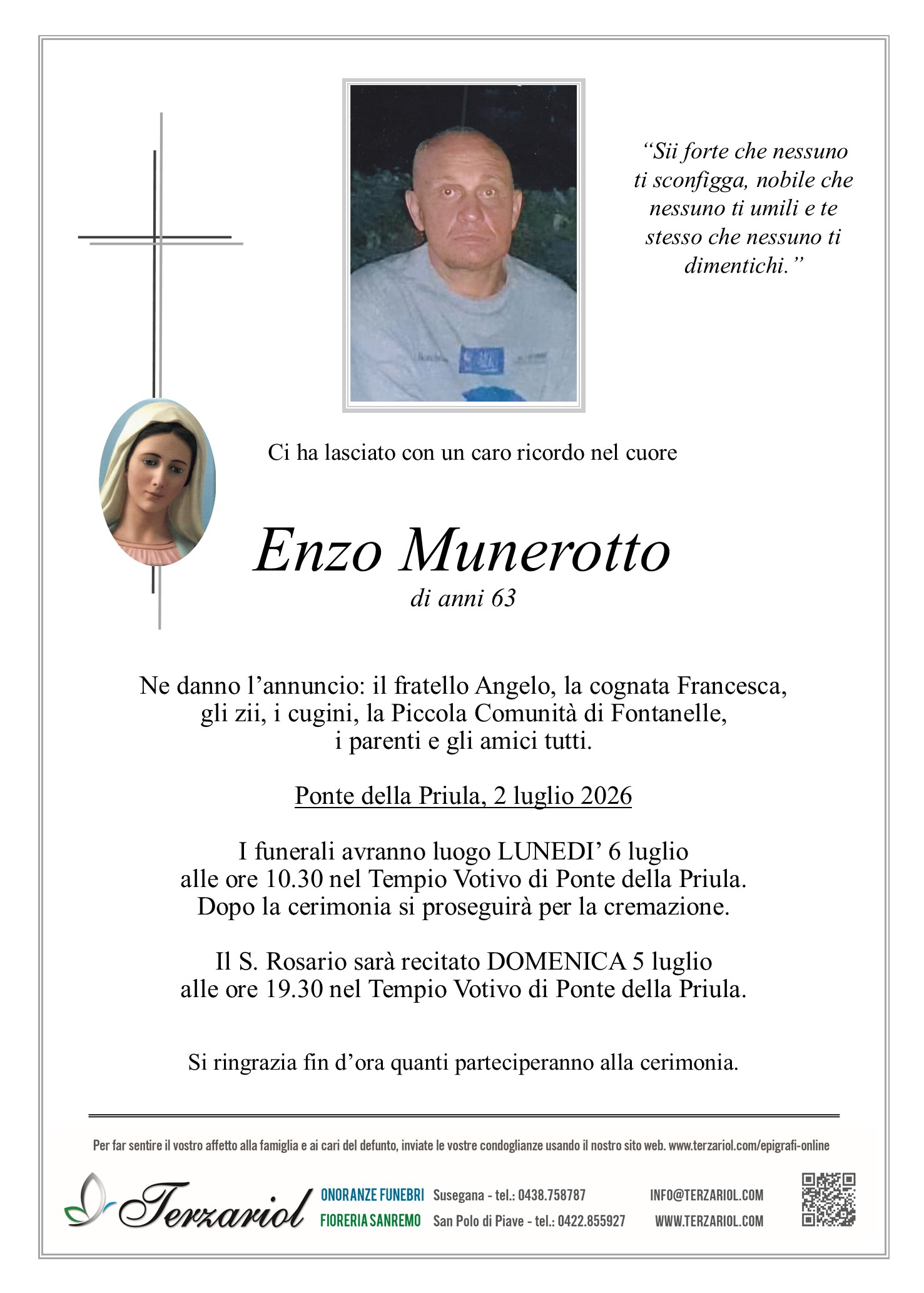 Epigrafe Munerotto Enzo