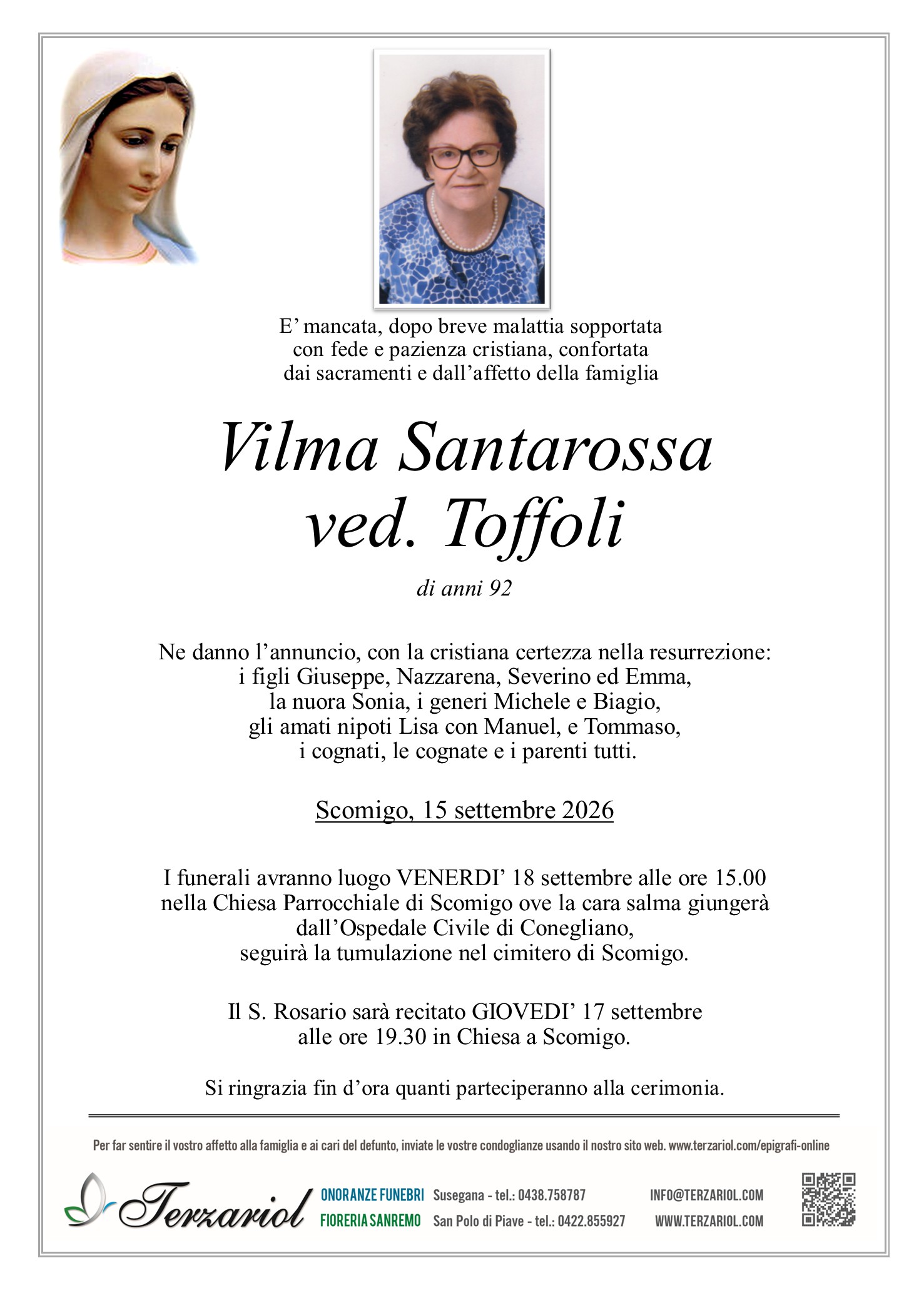 Epigrafe Santarossa Vilma