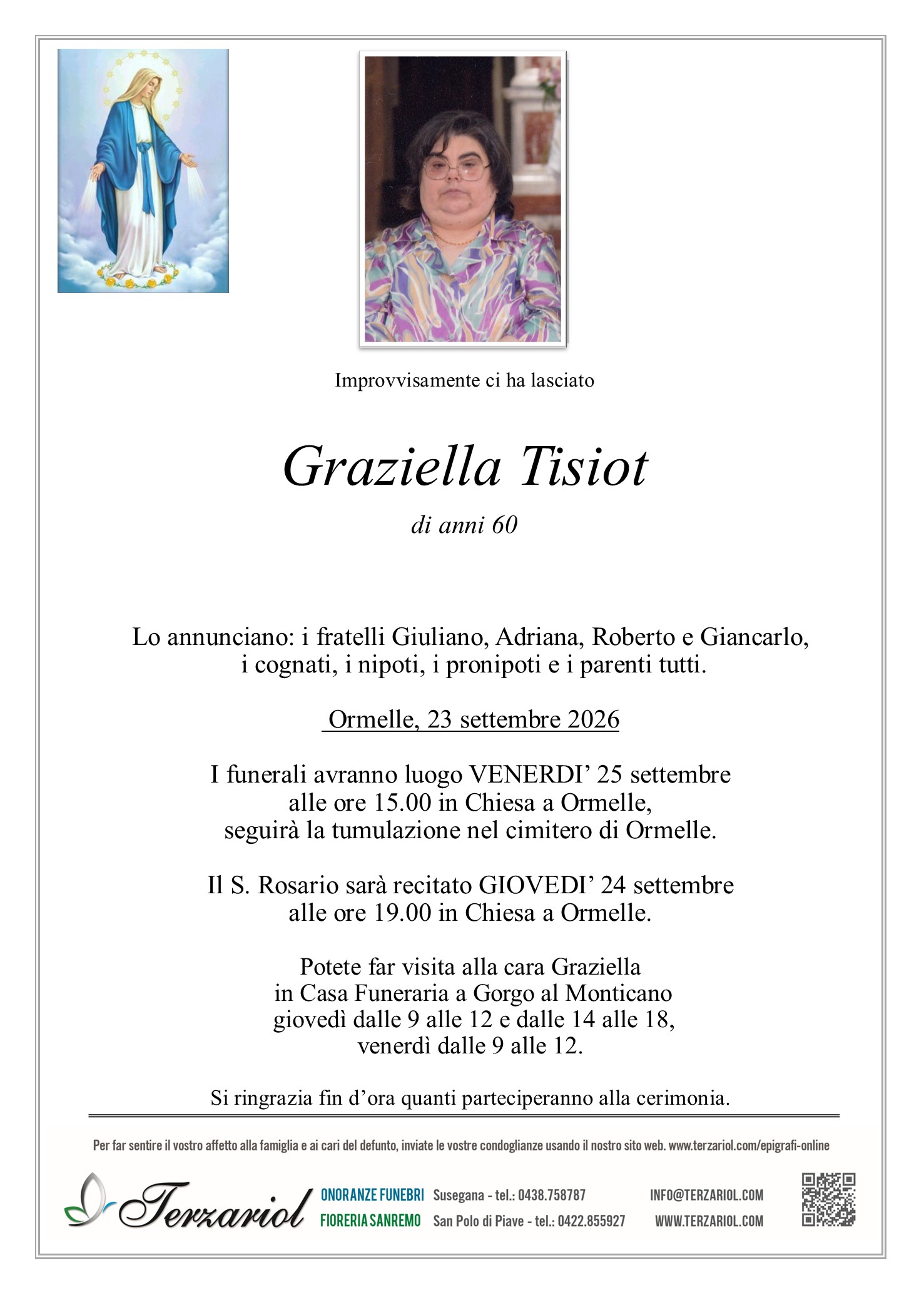 Epigrafe Tisiot Graziella